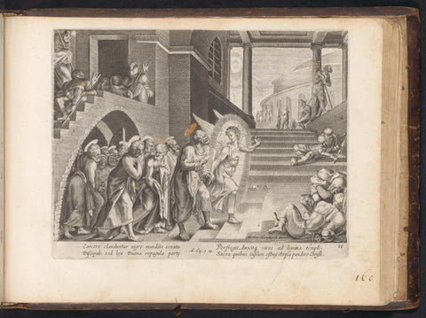 Peter and the other apostles are freed from prison by an angel, anonymous, 1646 Canvas Print