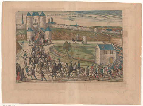 Entry of Matthias into Brussels, 1578, Frans Hogenberg, 1588 Canvas Print