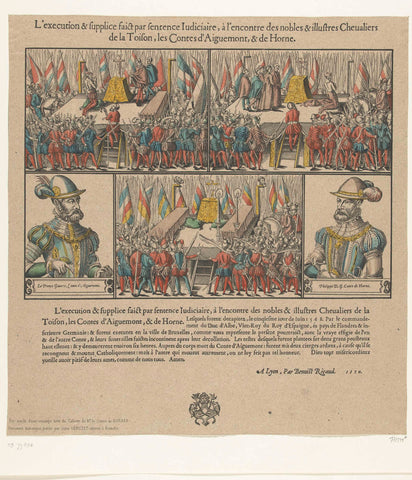 Executions of the counts of Egmond and Horne in Brussels, 1568, anonymous, 1820 - 1860 Canvas Print