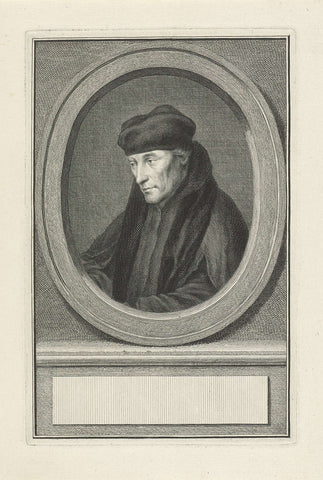 Portrait of Desiderius Erasmus, Jacob Houbraken, 1747 - 1759 Canvas Print