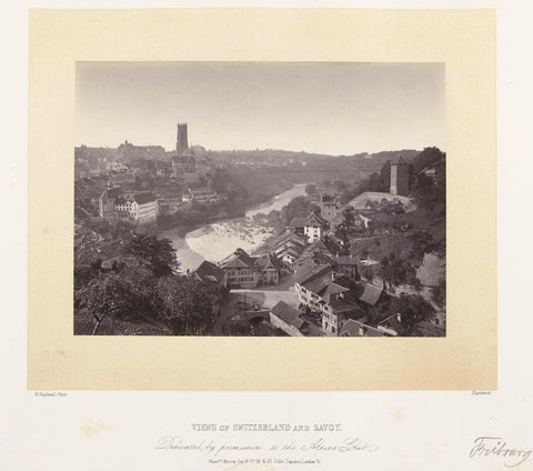 View of Fribourg in Switzerland, William England, 1863 - 1865 Canvas Print