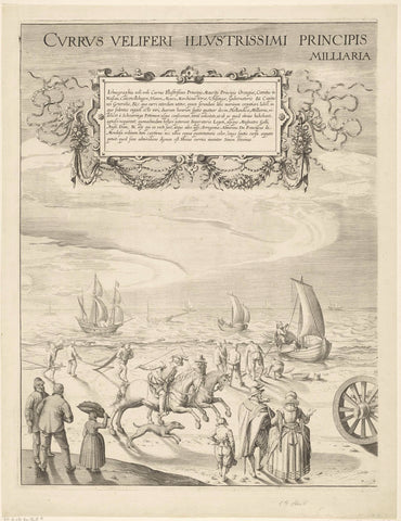 The sail wagon of Simon Stevin (left plate), 1602, Willem Isaacsz. of Swanenburg, 1652 Canvas Print