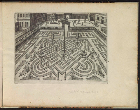 Garden with geometric ground floor and flask players, anonymous, 1615 Canvas Print