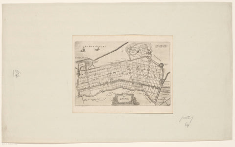 Map of the Zijpepolder, anonymous, c. 1660 - 1696 Canvas Print