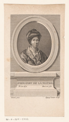 Portret van Antoine Houdar de La Motte, François Robert Ingouf, 1778–1787 Canvas Print