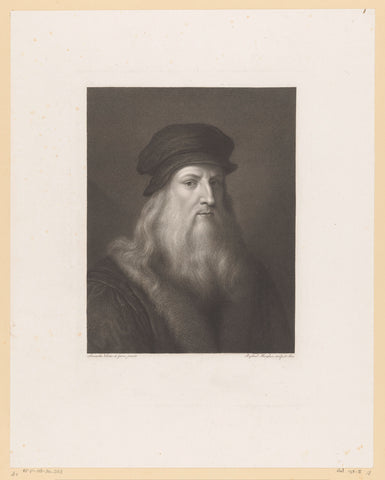 Portrait of artist Leonardo da Vinci, Raphael Morghen, 1768 - 1833 Canvas Print