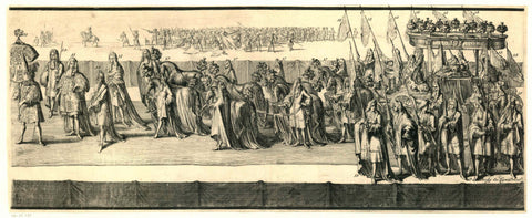 The funeral of the queen, third part, first half, 1695, Romeyn de Hooghe, 1695 Canvas Print