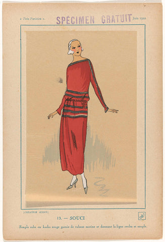 Très Parisien, June 1922: 13 (Free specimen) - SOUCI, anonymous, 1922 Canvas Print