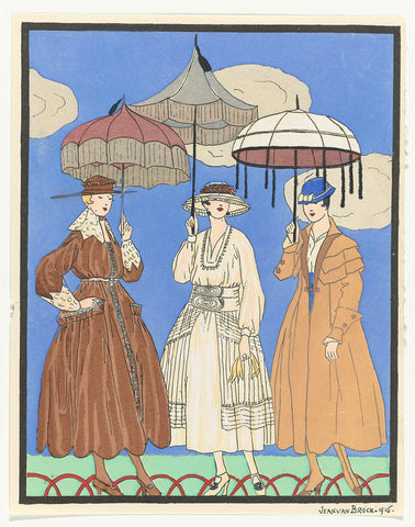 Three Parasols, Jan van Brock, 1916 Canvas Print