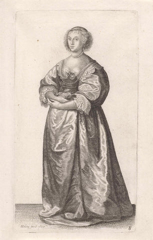 Ornatus Muliebris Anglicanus (The Clothing of English Women), Wenceslaus Hollar, 1640 Canvas Print