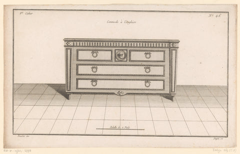 Commode met bloemmotief, Nicolas Dupin, 1772 - 1779 Canvas Print