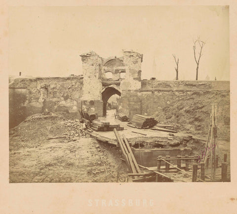 Ruins of city wall and city gate in Strasbourg, German Wolf, 1871 Canvas Print