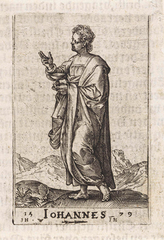 H. Johannes de Evangelist, Johannes Wierix (attributed to), 1609 Canvas Print