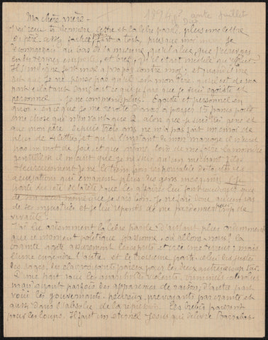 Letter to Héloïse Bernard-Bodin, Émile Bernard, after 1894 Canvas Print