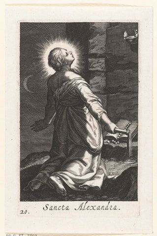 Saint Alexandra as hermit, Boetius Adamsz. Bolswert, 1619 Canvas Print