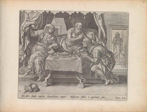 Isaac blesses Jakob, Maerten de Vos, 1643 Canvas Print