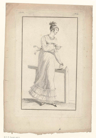 Journal des Dames et des Modes, Costume Parisien, 5 June 1813 (1316), anonymous, 1813 Canvas Print