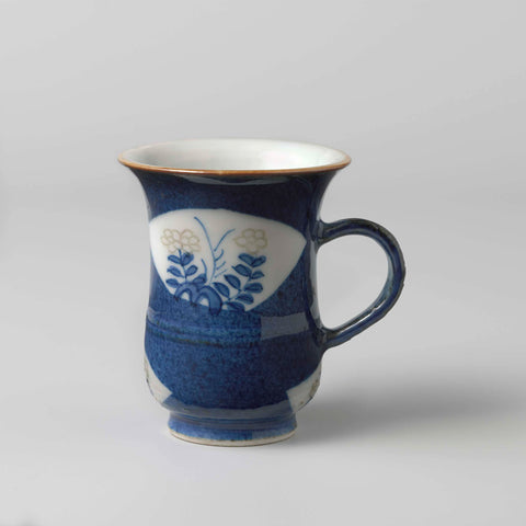 Bell-shaped cup with powder blue and fan-shaped panels, anonymous, c. 1700 - c. 1724 Canvas Print