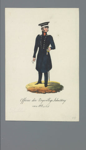 Officier der Vrijwillige Schutterij van Utrecht, Albertus Verhoesen (attributed to), 1835 - 1850 Canvas Print