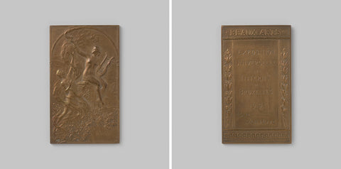 Plaque awarded to Bart van Hove at the International World's Fair in Brussels, 1910, Godefroid Devreese, 1910 Canvas Print