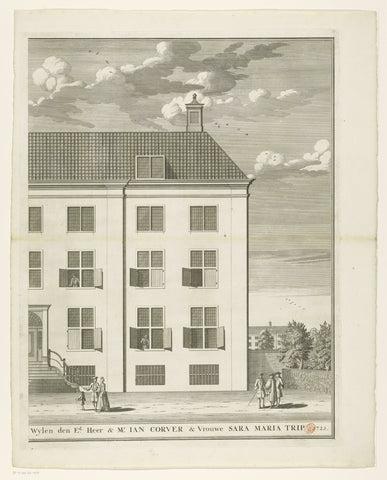 View of the rear façade of the Corvershof in Amsterdam (right part), Jan Smit (I), 1723 - 1748 Canvas Print