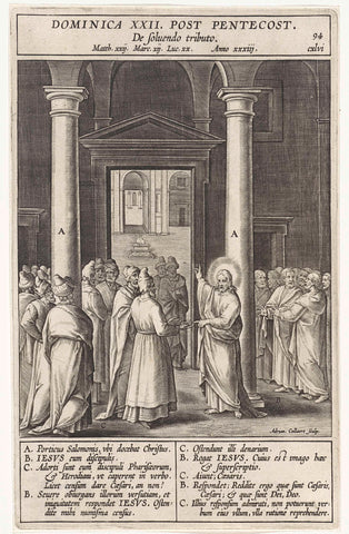 Debate with Pharisees and Herodians, Wierix (rejected attribution), 1593 Canvas Print