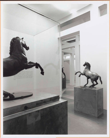 Room with two sculptures of prancing horses, c. 1998 - c. 1999 Canvas Print