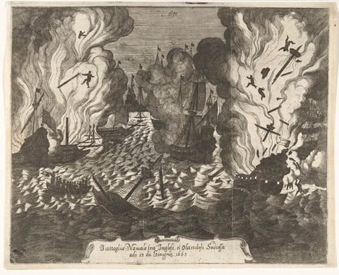 Battle of Lowestoft, 1665, Gaspar Bouttats (attributed to), 1665 Canvas Print