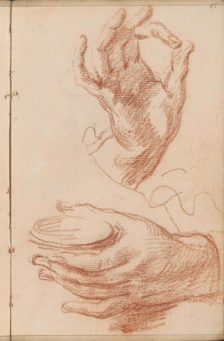 Two hands, Petrus Johannes van Reysschoot, 1710 - 1772 Canvas Print