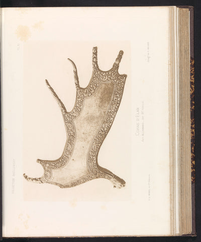 Decorated moose antlers, Édouard Denis Baldus, c. 1869 - c. 1874 Canvas Print