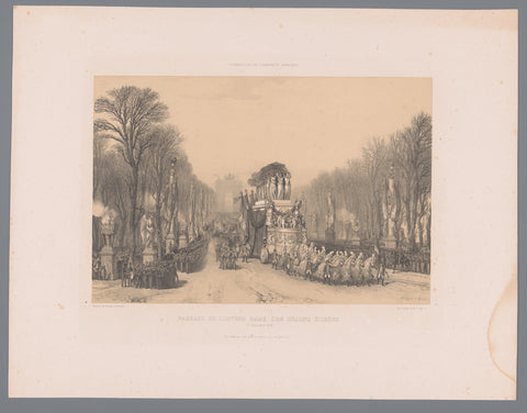 Napoleon's funeral procession passes on the Champs-Élysées, Fortuné Férogio, 1841 Canvas Print