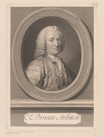 Portrait of Charles Étienne Briseux, Johann Georg Wille, 1725 - 1808 Canvas Print