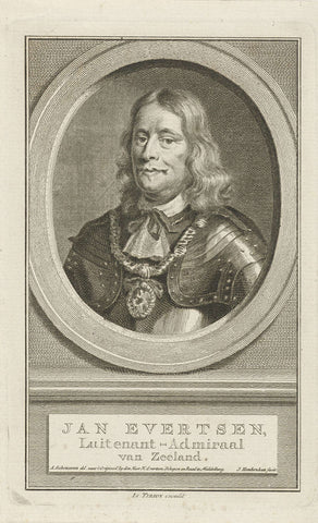 Portrait of Johan Evertsen, Jacob Houbraken, 1760 Canvas Print