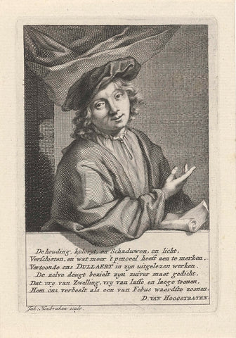 Portrait of Heyman Dullaert, Jacob Houbraken, 1708 - 1724 Canvas Print