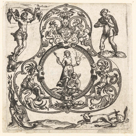 Pendant with Caritas in round medallion, Dietrich Meyer, c. 1600 Canvas Print