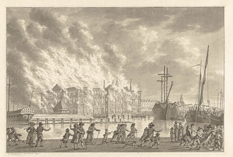 Fire in 's Lands Zeemagazijn, 1791, Jan Bulthuis, 1791 Canvas Print