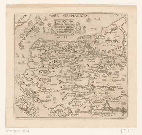 Map of Zeeland and Flanders, 861, anonymous, 1696 Canvas Print