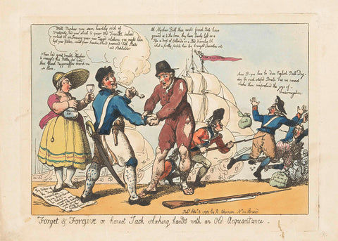 Renewed friendship between the Netherlands and England, 1799, Thomas Rowlandson, 1799 Canvas Print