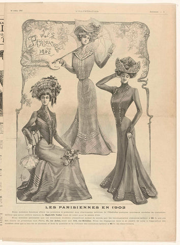 L'illustration, 26 Avril 1902, annonces, p. 5: Les Parisiennes en 1902 (...), anonymous, 1902 Canvas Print