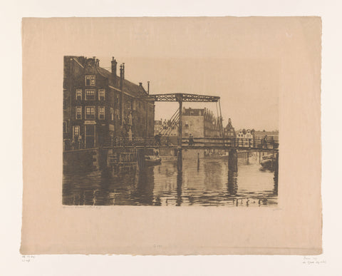 View of the drawbridge between Rapenburg and Uilenburg, Willem Witsen, c. 1911 Canvas Print