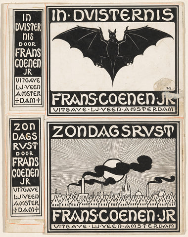 Band designs for: Frans Coenen, In duisternis (1903) and Zondagsrust (1902), Ferdinand Hart Nibbrig, in or before 1902 - 1903 Canvas Print