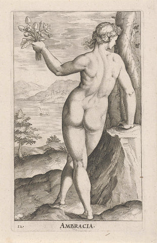 Waternimf Ambracia, Philips Galle, 1587 Canvas Print