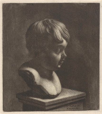 Bust of a child, to the right, Wallerant Vaillant, 1658 - 1706 Canvas Print