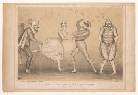 Cartoon with Christmas performance, John Doyle, 1845 Canvas Print