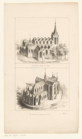 Oude en Nieuwe Kerk in Amsterdam, Johannes Hilverdink (possibly), Ruurt de Vries (possibly), 1844 Canvas Print