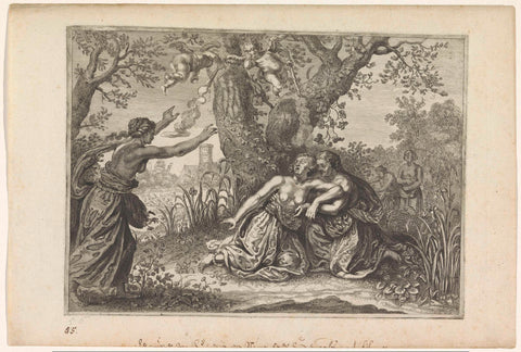 Egeria mourns the death of Numa Pompilius, Crispijn van de Passe (II), c. 1636 - 1670 Canvas Print