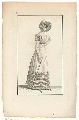 Journal des Dames et des Modes, Costume Parisien, 10 July 1819 (1828), anonymous, 1819 Canvas Print