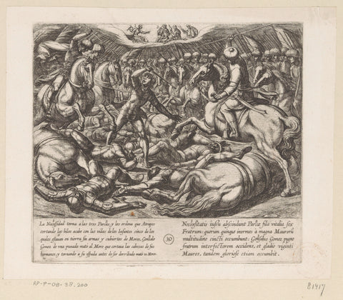 The sons of Lara are slaughtered by the Moors, Antonio Tempesta, 1612 Canvas Print