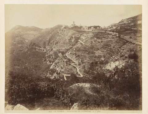 Landscaped terraces and mountain roads against a steep mountainside near Menton, Henry Pauw van Wieldrecht (possibly), c. 1886 - c. 1896 Canvas Print