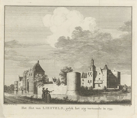 View of Liesveld Castle, 1733, Jan Caspar Philips, 1749 Canvas Print